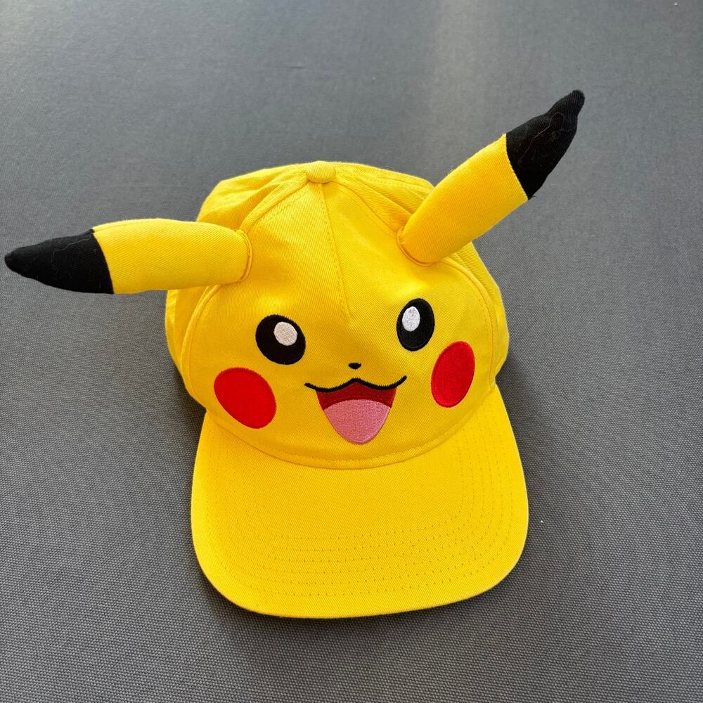 Pokemon Pikachu Yellow Snapback YOUTH Cap 3D Ears